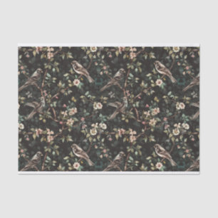 Birds Perched on Branches with Blossoms Pattern Tissue Paper