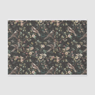 Birds Perched on Branches with Blossoms Pattern Tissue Paper
