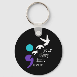 Birds Semicolon Gift Suicide Prevention Awareness Key Ring