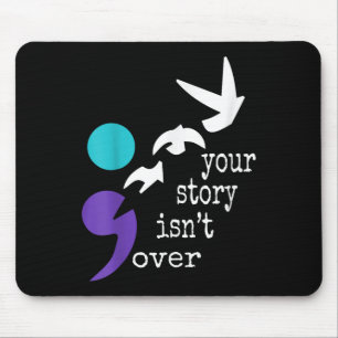 Birds Semicolon Gift Suicide Prevention Awareness  Mouse Pad