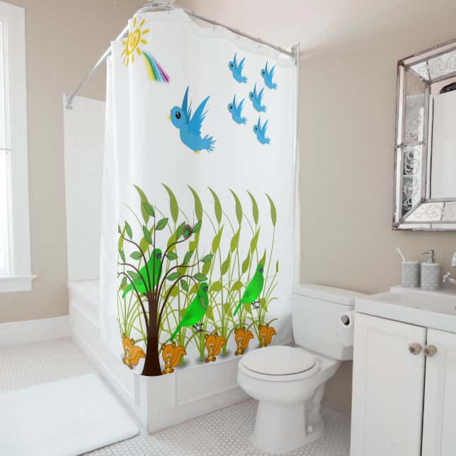 Birds Shower Curtain (In Situ)