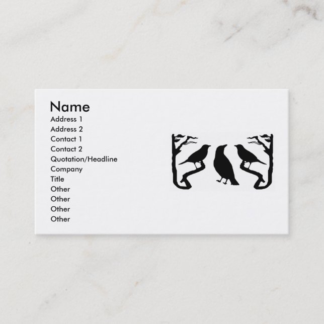 Birds Silhouette Business Cards (Front)