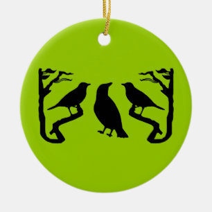 Birds Silhouette Ceramic Tree Decoration