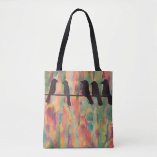 Birds Silhouette Colourful Tote Bag