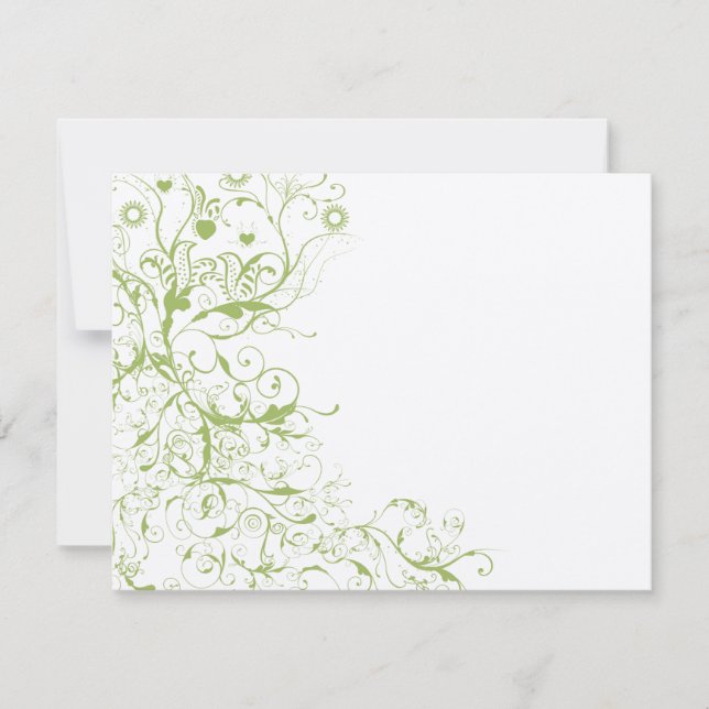 Birds & Swirls #17 Wedding RSVP Response Card (Front)