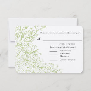 Birds & Swirls #28 Wedding RSVP Response Card