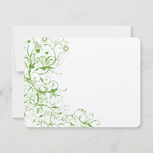 Birds & Swirls Apple Green Wedding Response Card