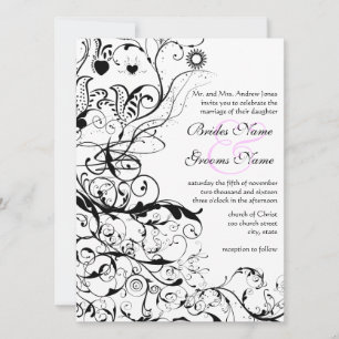 Birds & Swirls Wedding Invitations