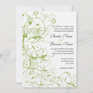 Birds & Swirls Wedding Invitations #17