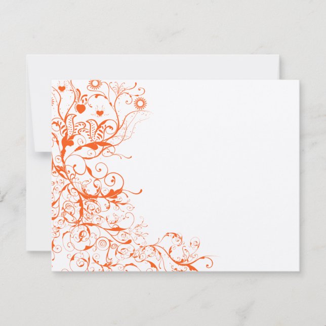 Birds & Swirls Wedding RSVP Response Card (Front)