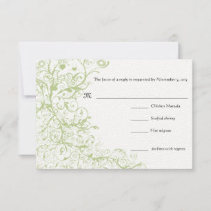 Birds & Swirls Wedding RSVP Response Card