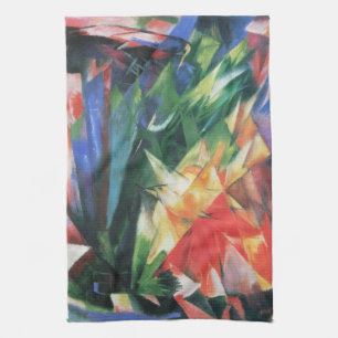 Birds (Vogel) by Franz Marc, Vintage Cubism Art Tea Towel