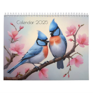 Birds watercolor art calendar