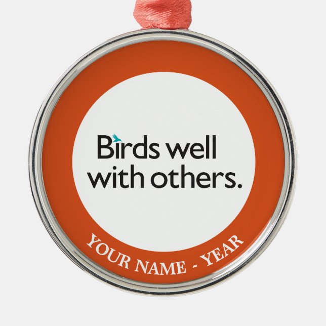 Birds Well with Others Metal Tree Decoration (Front)