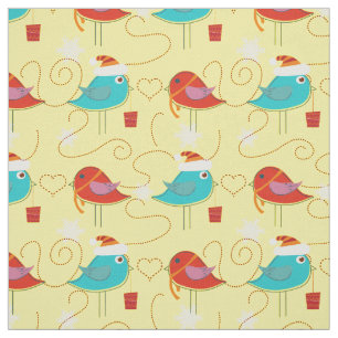 Birds with Christmas gifts Fabric