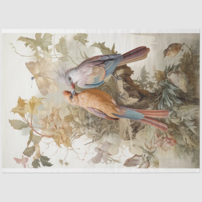 Birds with long feathers  tissue paper (Front)