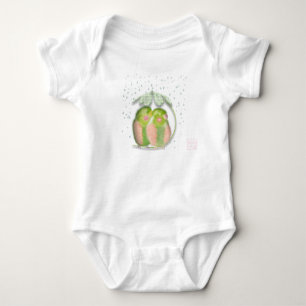 Birds with umbrella by BabyLaia Baby Bodysuit