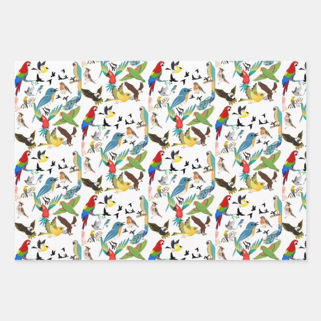 Birds Wrapping Paper Sheet (Front 3)