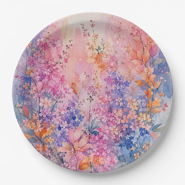 Birdsong Among Blossoms Paper Plate (Front)