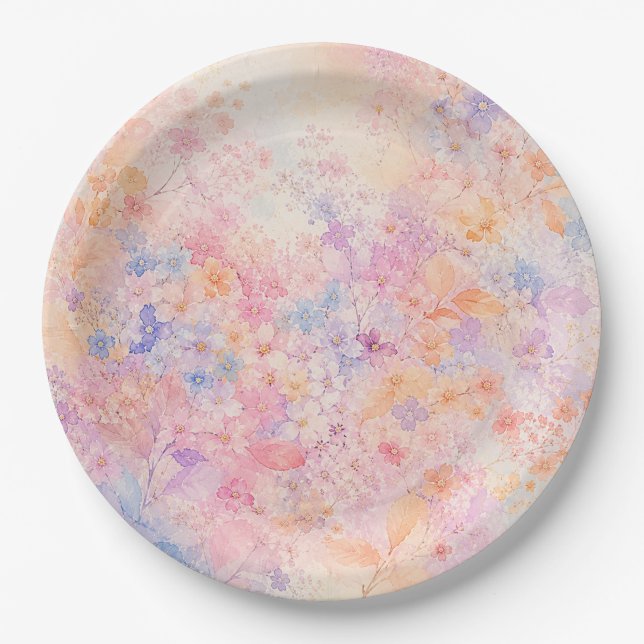 Birdsong Among Blossoms Paper Plate (Front)