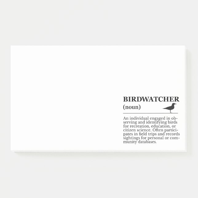 Birdwatcher Definition Observation Identification Post-it Notes (Front)