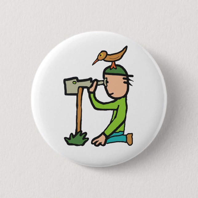 Birdwatching 6 Cm Round Badge (Front)