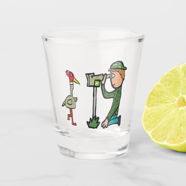 Birdwatching Shot Glass (Front)