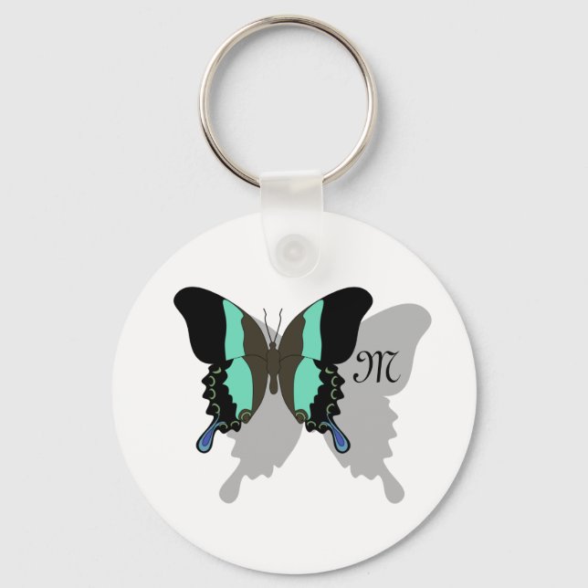Birdwing Butterfly Shadow Monogram Key Ring (Front)