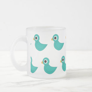 birdy frosted glass coffee mug