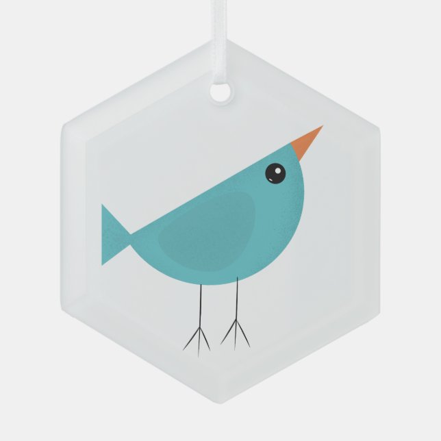 Birdy   glass tree decoration (Front)