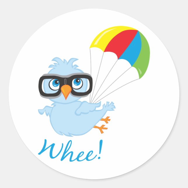 Birdy Parachute Classic Round Sticker (Front)