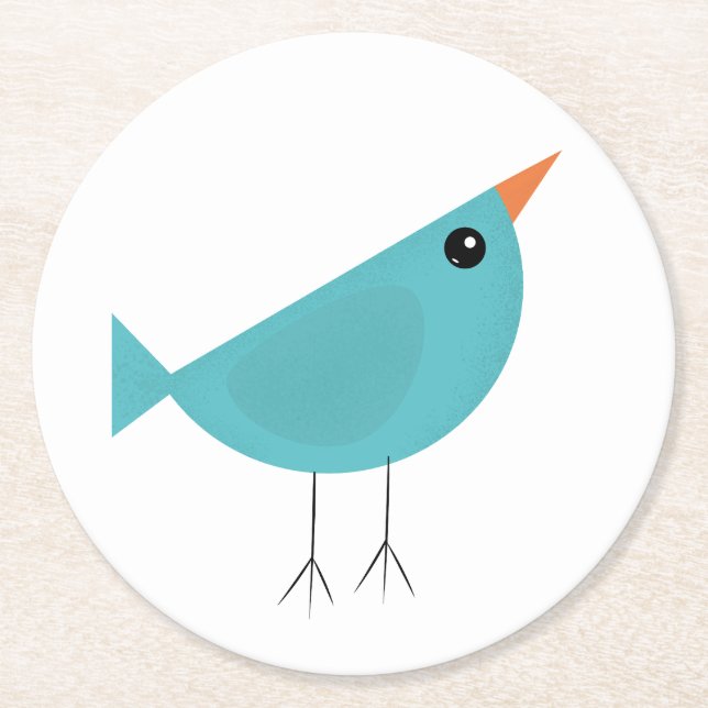 Birdy  round paper coaster (Front)