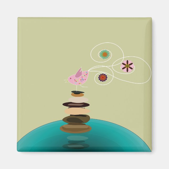 Birdy yoga pose magnet (Front)