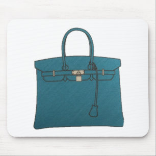 Birkin Tote Bag Blue Mouse Pad