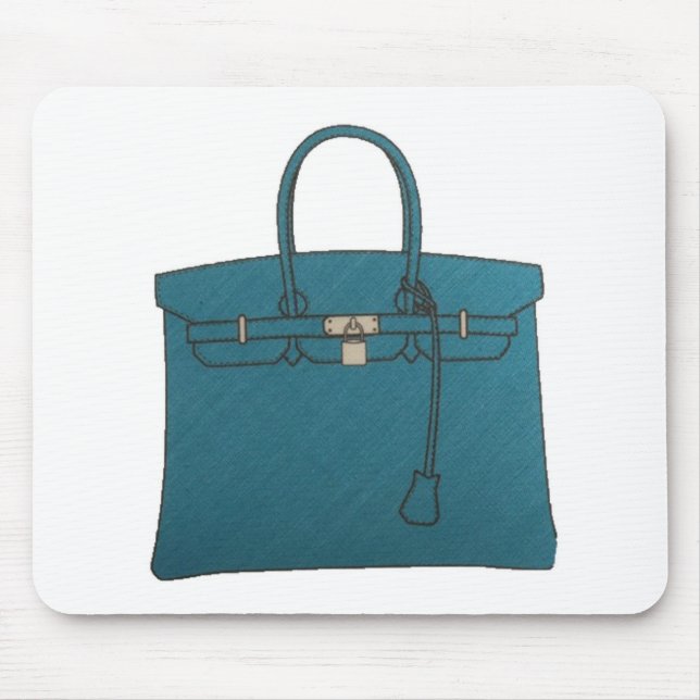 Birkin Tote Bag Blue Mouse Pad (Front)
