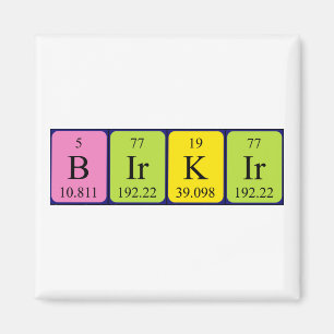 Birkir periodic table name magnet