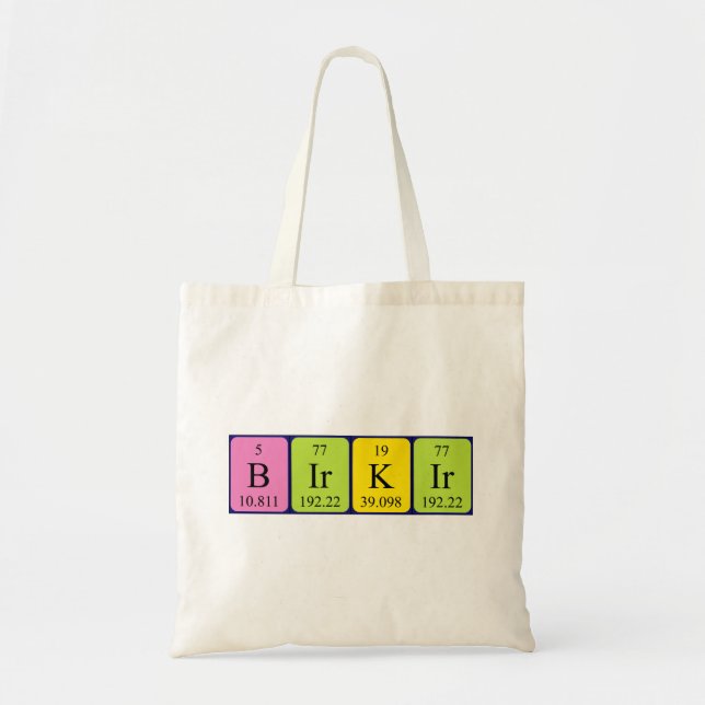 Birkir periodic table name tote bag (Front)