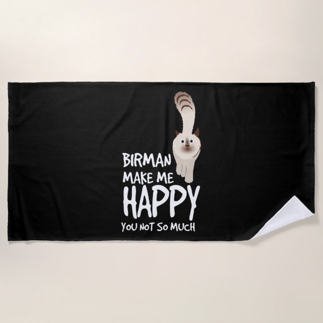 Birman Cat Beach Towel (Front)