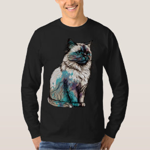 Birman Cat Breed Colorful Mom Lady T-Shirt