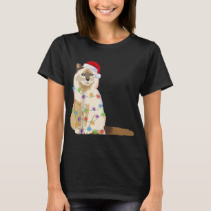 Birman Cat Christmas Lights Xmas Cat Lover Santa H T-Shirt
