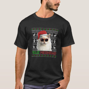 Birman Cat Feliz Meowidad Funny Christmas T-Shirt