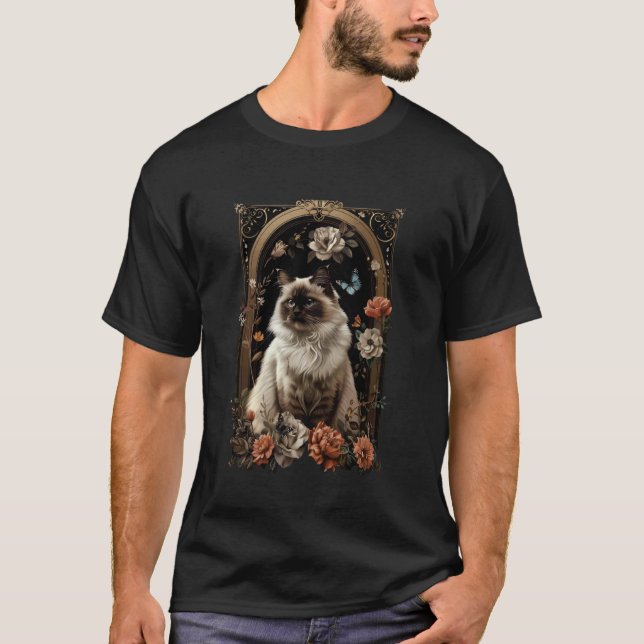 Birman Cat Flower T-Shirt (Front)