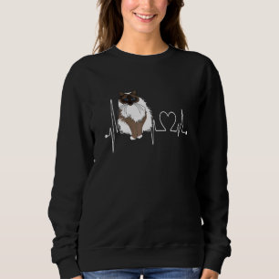 Birman Cat Heartbeat EKG  Cat Kitten  Design Sweatshirt