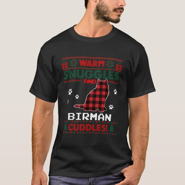 Birman Cat Red Buffalo Plaid Gift Ugly Sweater For (Front)