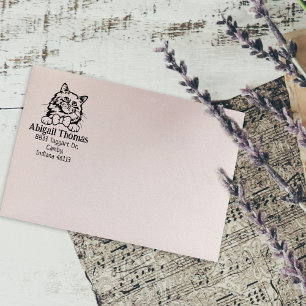 Birman Cat Return Address Rubber Stamp