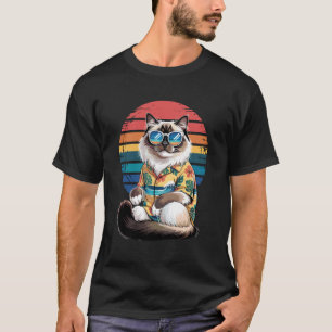 Birman Cat Sunglasses Hawaiian Beach Summer Vacati T-Shirt