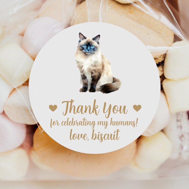 Birman Cat Wedding Favour Stickers (Creator Uploaded)