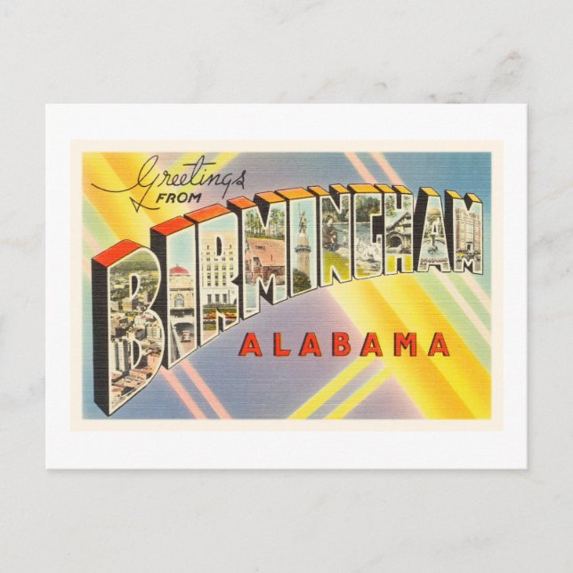 Birmingham Alabama AL Old Vintage Travel Souvenir Postcard (Front)