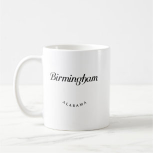 Birmingham Alabama Black Font Coffee Mug