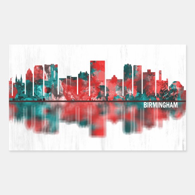 Birmingham Alabama Skyline Rectangular Sticker (Front)
